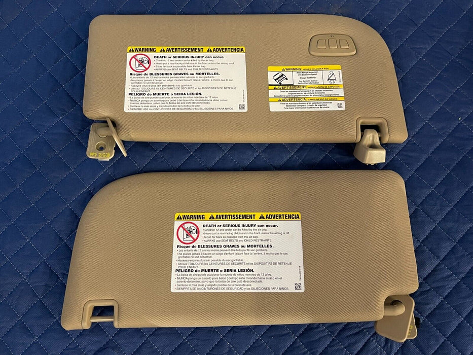 2017 2018 2019 FORD F250 F350 F450 LARIAT LEFT & RIGHT TAN OEM SUN VISORS