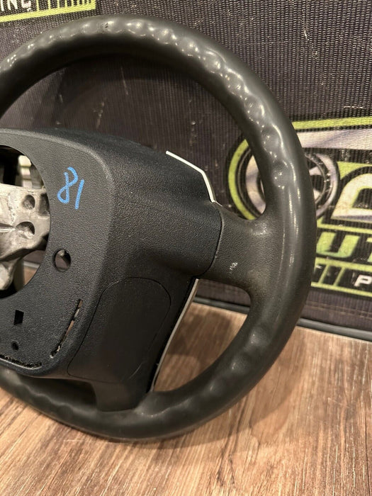 2014 TOYOTA PRUIS V BLACK LEATHER STEERING WHEEL OEM *WEAR* (READ DESCRIPTION)