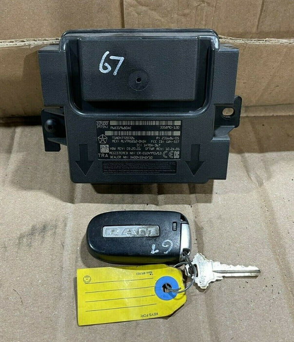 2017 DODGE RAM 2500 3500 LARAMIE IGNITION LOCK MODULE RECEIVER W/ KEY FOB OEM