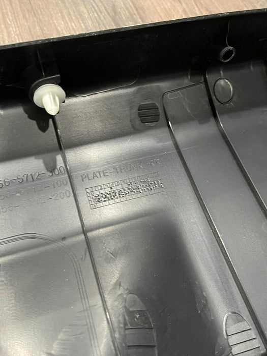 2017 INFINITI Q50 RED SPORT REAR TRUNK PLATE TRIM PANEL OEM *SCRATCHES*