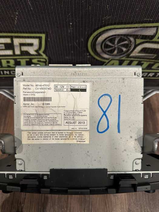 2014 TOYOTA PRUIS V NAVI SCREEN & RADIO HEAD UNIT ASSEMBLY OEM 86140-47010 *READ