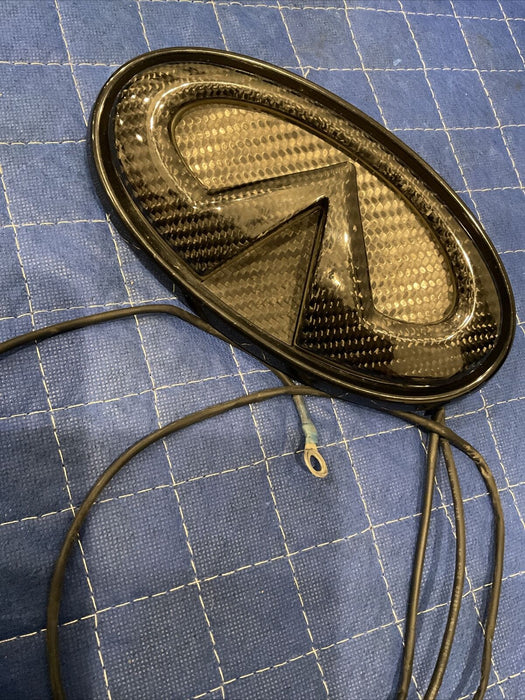 2017 INFINITI Q50 RED SPORT FRONT EMBLEM BADGE GLOW RED W/HARNESS F2890 6HA0A