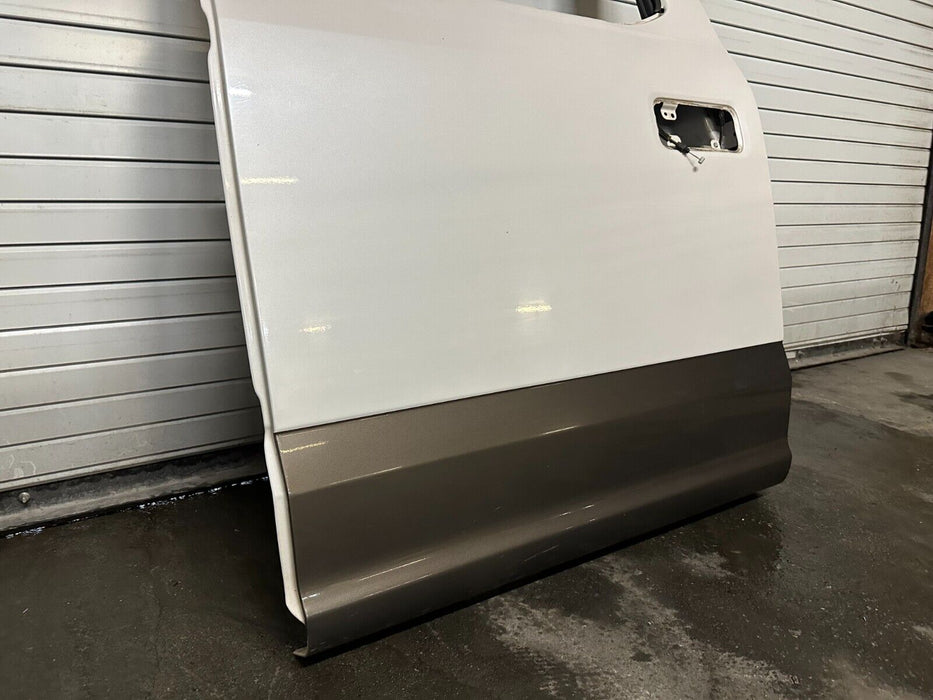 2017 FORD F250 F350 F450 KING RANCH REAR DRIVER DOOR METALLIC WHITE / CARIBOU