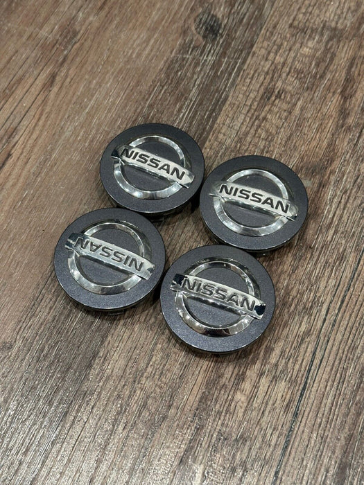 2018 NISSAN 370Z NISMO WHEEL RIM CENTER CAPS (4) GUN METAL GREY OEM 2009-2020